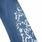 Floral Lace Wide Leg Jeans