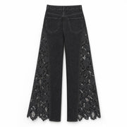 Floral Lace Wide Leg Jeans