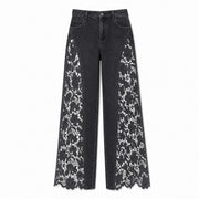 Floral Lace Wide Leg Jeans