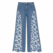 Floral Lace Wide Leg Jeans