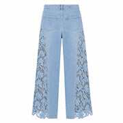 Floral Lace Wide Leg Jeans